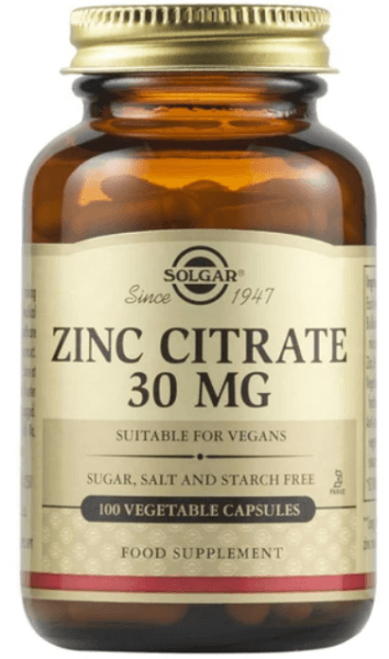 Solgar Zinc Citrate 30mg 100veg.tabs